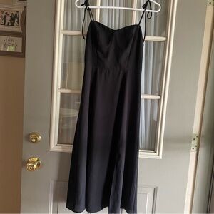 Commense Black Tie Strap Spaghetti Strap Bustier Dress